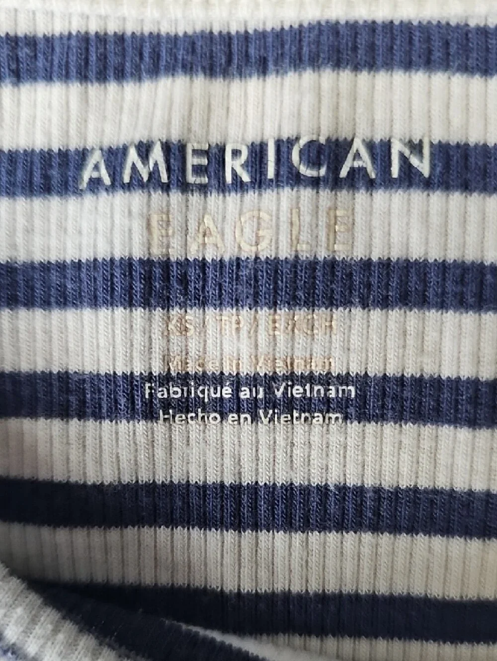 American Eagle Outfitters Pink Rib Tee & Navy Striped Tee - 2 Pack, Size XS - Picture 6 of 8